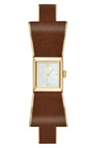 Women's Kate Spade New New York Mother Of Pearl Dial Leather Strap Watch, 16mm