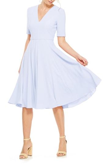 Women's Gal Meets Glam Collection Edith City Crepe Fit & Flare Dress (similar To 16w-18w) - Purple