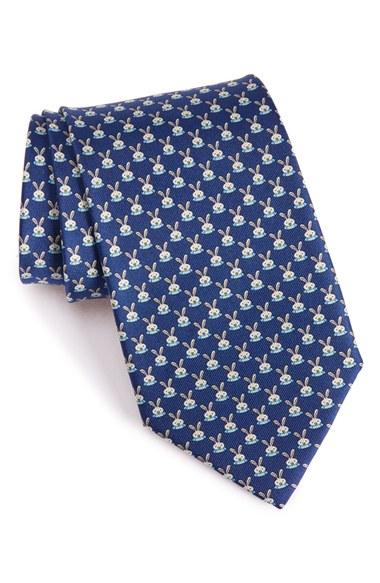 Men's Salvatore Ferragamo Rabbit Print Silk Tie