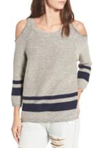 Women's Rvca Marked Cold Shoulder Sweater - Grey