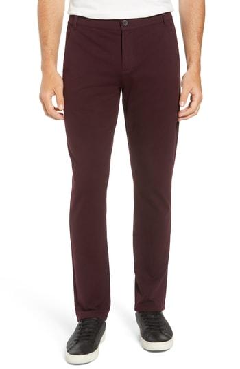 Men's Paige Brennan Trim Straight Leg Trousers - Burgundy