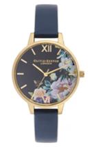 Women's Olivia Burton Enchanted Garden Leather Strap Watch, 34mm