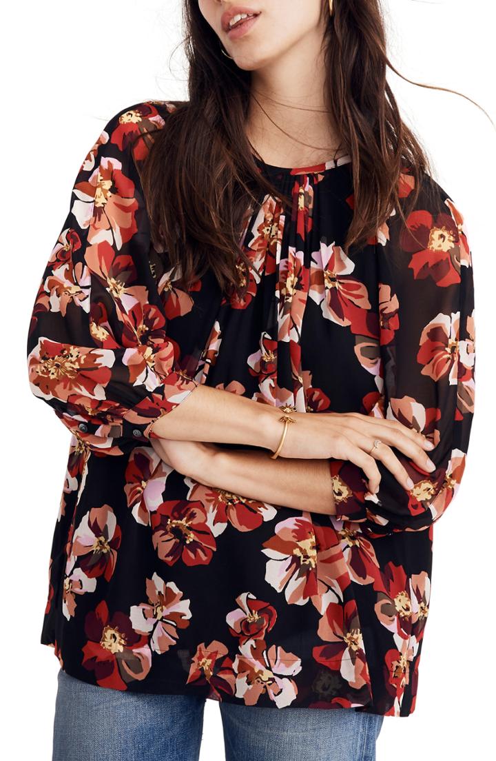 Women's L'agence Mila Draped Silk Surplice Blouse