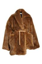 Women's Isa Arfen Asymmetric Faux Fur Coat Us / 12 Uk - Brown