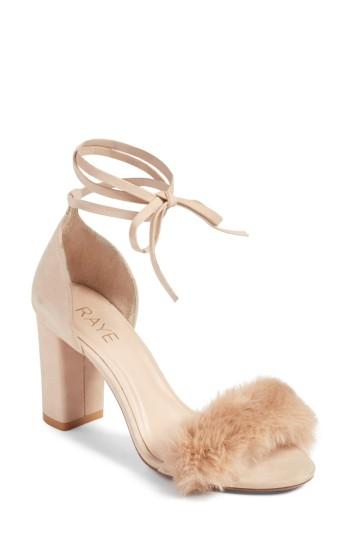 Women's Raye Lacey Faux Fur Sandal .5 M - Beige