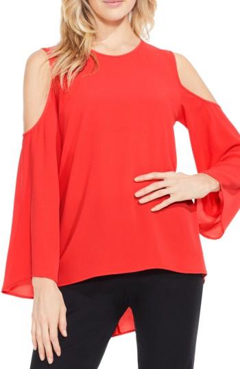 Women's Vince Camuto Bell Sleeve Cold Shoulder Blouse - Orange