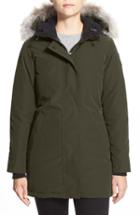 Women's Canada Goose Victoria Down Parka With Genuine Coyote Fur Trim (6-8) - Green