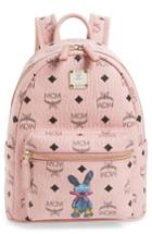 Mcm Rabbit Mini Coated Canvas Backpack - Pink