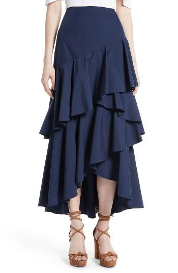 Women's Alice + Olivia Martina Ruffled Maxi Skirt