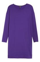 Women's Eileen Fisher Long Sleeve Jersey Shift Dress - Purple
