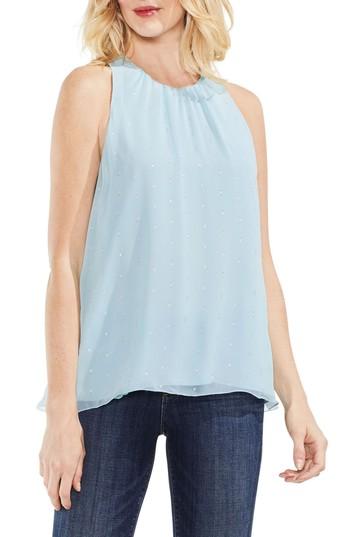 Women's Vince Camuto Sleeveless Metallic Clip Dot Top, Size - Blue
