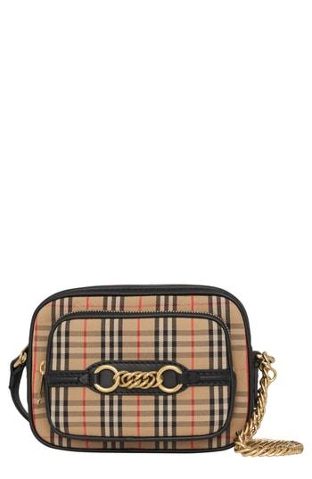 Burberry Vintage Check Link Crossbody Camera Bag - Black