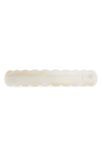 France Luxe Scallop Barrette, Size - White