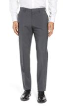 Men's Boss Genesis Flat Front Trim Fit Wool Trousers
