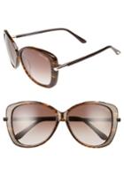 Women's Tom Ford Linda 59mm Special Fit Butterfly Sunglasses - Brown Wattle/ Gradient Brown