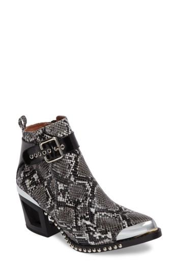 Women's Jeffrey Campbell Verdant Studded Snakeskin Embossed Bootie