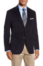 Men's Jkt New York Trim Fit Stretch Cotton Corduroy Sport Coat L - Blue