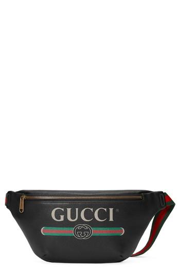 Men's Gucci Fake Leather Hip Pack - Black