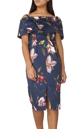 Women's Dorothy Perkins Bardot Sheath Dress Us / 16 Uk - Blue