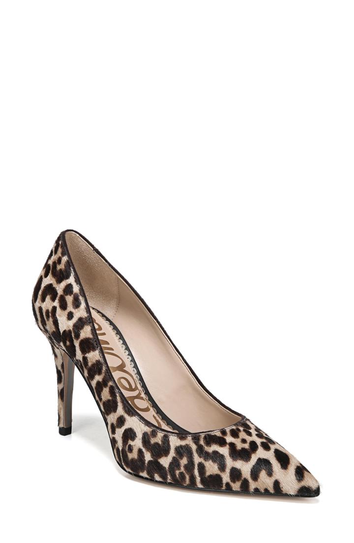 Women's Sam Edelman Margie Genuine Calf Hair Pump .5 M - Brown