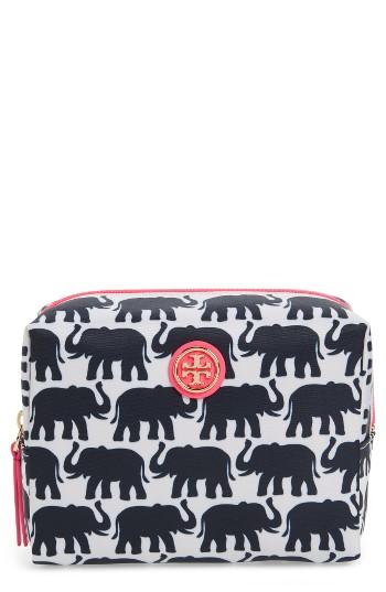 Tory Burch Brigitte Nylon Cosmetics Case, Size - Elephant