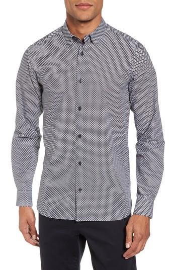 Men's Ted Baker London Kolma Slim Fit Core Print Shirt (s) - Blue