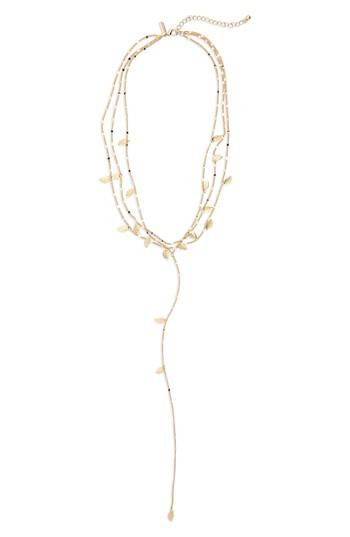 Women's Topshop Leaf Station Multistrand Y-necklace