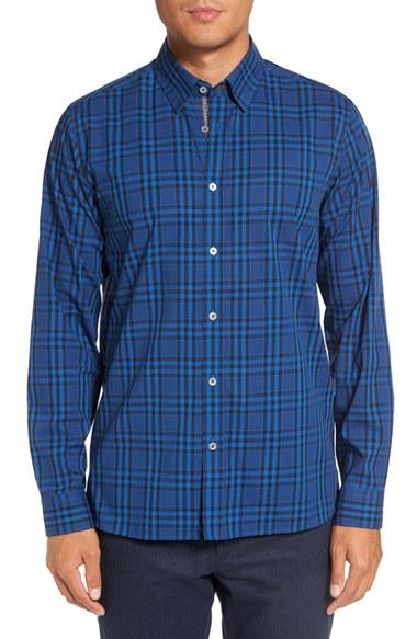 Men's Ted Baker London 'murcia' Trim Fit Plaid Cotton Sport Shirt
