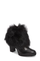 Women's Johnston & Murphy Roslyn Block Heel Genuine Shearling Bootie M - Black