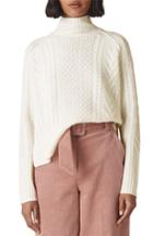 Women's Whistles Funnel Neck Cable Wool Sweater - Ivory