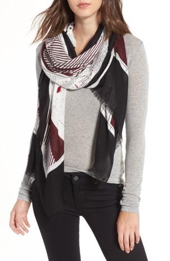 Women's Kate Spade New York New York Map Print Scarf, Size - Red
