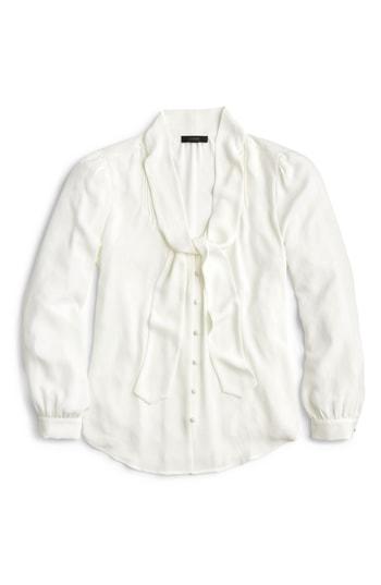 Women's J.crew Tie Neck Top - Ivory