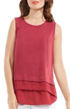 Women's Vince Camuto Tiered Mixed Media Top, Size - Red