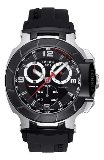 Men's Tissot T-race Chronograph Silicone Strap Watch, 50mm