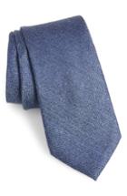 Men's Calibrate Fayette Solid Silk Blend Tie, Size - Blue