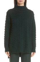 Women's Lela Rose Wool & Cashmere Dot Knit Turtleneck - Green