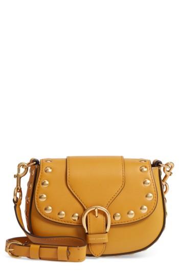 Marc Jacobs Small Studded Navigator Leather Saddle Bag - Yellow