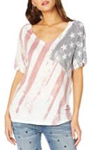 Women's Michael Stars Americana V-neck Tee, Size - Blue