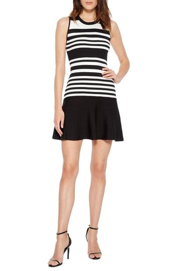 Women's Parker Penny Stripe Knit Dress - Black