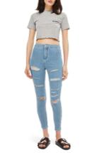 Petite Women's Topshop Joni Super Rip Skinny Jeans X 28 - Blue