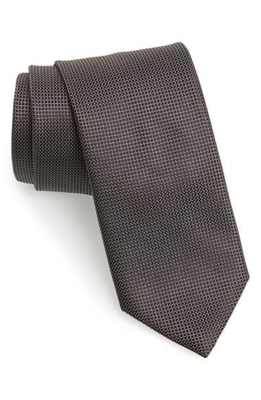 Men's Canali Solid Silk Tie, Size - Black