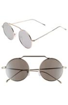 Women's Circus By Sam Edelman 51mm Brow Bar Round Sunglasses - Silver