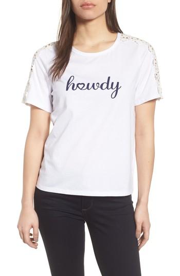 Women's Draper James Howdy Lace Cotton Tee - White