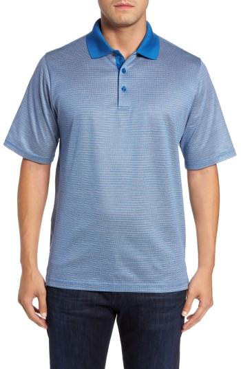 Men's Bugatchi Classic Fit Dobby Polo - Blue