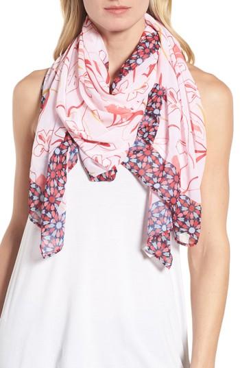 Women's Halogen Geo Garden Print Scarf, Size - Pink