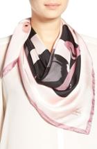 Women's Kate Spade New York 'swan Around' Silk Scarf, Size - Black