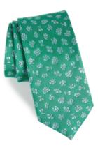 Men's The Tie Bar Fruta Floral Silk & Linen Tie, Size X-long - Green