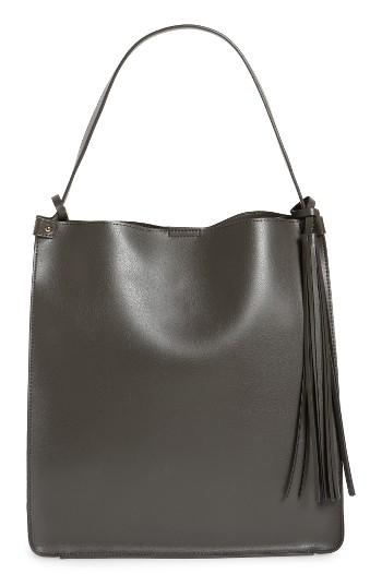 Sole Society Karlie Faux Leather Bucket Bag - Grey