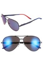 Men's Carrera Eyewear 59mm Metal Aviator Sunglasses - Matte Blue/ Grey Blue Mirror