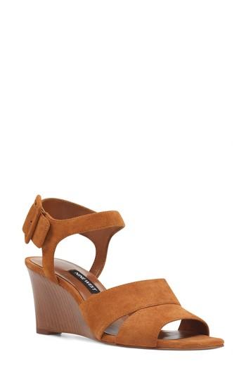 Women's Nine West Vahan Wedge Sandal .5 M - Beige